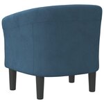 vidaXL Chaise cabriolet bleu foncé velours