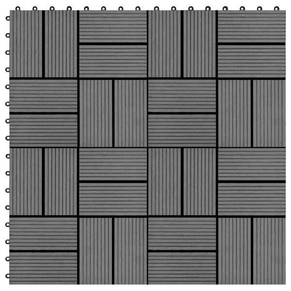 vidaXL Carreaux de terrasse 22 Pièces 30 x 30 cm 2 m² WPC Gris