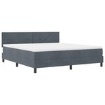vidaXL Lit à ressorts avec matelas Gris foncé 180 x 200 cm Velours