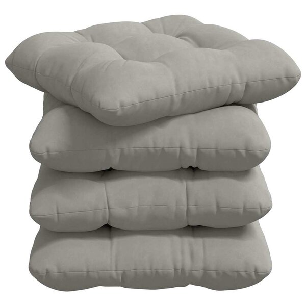 vidaXL Coussins de siège 4 pc Tissu en microfibre Gris clair