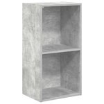 vidaXL Bibliothèque à 2 niveaux gris béton bois d'ingénierie