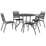 vidaXL Ensemble de chaises de jardin empilables 5 Pièces anthracite