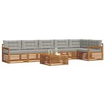 vidaXL Ensemble de canapés d'extérieur 7 Pièces Gris Naturel et Clair