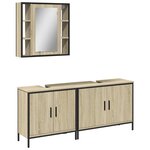 vidaXL Ensemble d'armoires de salle de bain 3 Pièces chêne sonoma