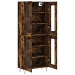 vidaXL Buffet haut Chêne fumé 69 5x34x180 cm Bois d'ingénierie