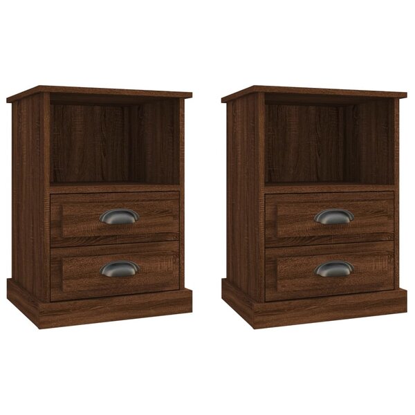 vidaXL Tables de chevet 2 Pièces chêne marron 43x36x60 cm