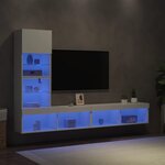 vidaXL Unités murales TV avec LED 4 Pièces blanc bois d'ingénierie