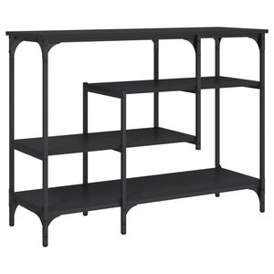 vidaXL Table console avec étagères noir 100x35x75 cm
