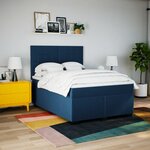 vidaXL Sommier à lattes de lit avec matelas Bleu 160x200 cm Tissu