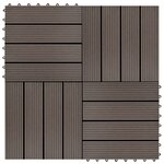 vidaXL Carreaux de terrasse 22 Pièces 30 x 30 cm 2 m² WPC Marron foncé