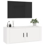vidaXL Meuble TV mural Blanc 100x34 5x40 cm