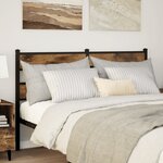 vidaXL Tête de lit chêne fumé 150 cm fer et bois d'ingénierie