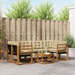 vidaXL Ensemble de canapés d'extérieur 7 Pièces Naturel et Beige