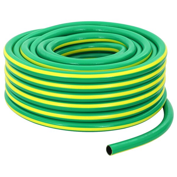 vidaXL Tuyau de jardin 5 couches Vert et jaune 25 mm PVC