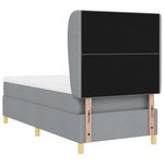vidaXL Lit à ressorts avec matelas Gris clair 190 x 90 cm tissu