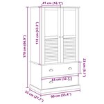 vidaXL Garde-robe VIGO gris 90x55x170 cm bois massif de pin