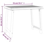 vidaXL Table de camping vert 79x56x64 cm PP aspect de bois