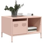 vidaXL Table basse rose 68 5x50x43 5 cm acier laminé à froid