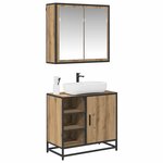 vidaXL Ensemble de mobilier de salle de bain 2 Pièces Chêne artisanal