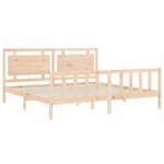 vidaXL Cadre de lit avec tête de lit 200x200 cm bois massif