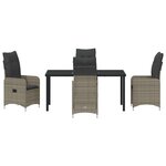 vidaXL Ensemble de salle à manger pour jardin 5 Pièces Gris Poly rotin