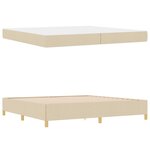 vidaXL Cadre de lit avec matelas Crème 200 x 200 cm tissu