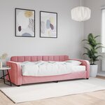 vidaXL Lit de jour avec matelas rose 90x200 cm velours