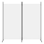 vidaXL Cloison de séparation 2 panneaux Blanc 175x180 cm Tissu