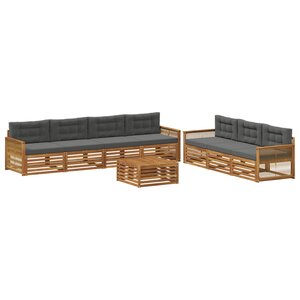vidaXL Ensemble de canapés d'extérieur 8 pc Naturel et Anthracite