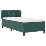 vidaXL Lit à ressorts avec tête de lit Vert foncé 100 x 200 cm Velours