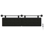vidaXL Tête de lit suspendue Avec lumière LED Noir Simili cuir