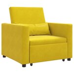 vidaXL Canapé Lit Simple Jaune 90 x 165 x 87 cm Velours