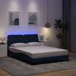 vidaXL Cadre de lit avec LED sans matelas bleu 140x190 cm tissu