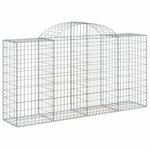 vidaXL Paniers à gabions arqués 3 Pièces 200x50x100/120 cm fer galvanisé