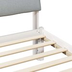 vidaXL Cadre de lit Blanc et gris clair 90 x 190 cm Bois massif en pin