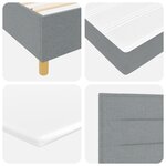 Lit Box Spring avec Matelas Gris Clair 180x200 cm Tissu