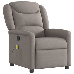 vidaXL Fauteuil de massage inclinable Taupe Tissu