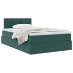 vidaXL Lit de Rangement avec matelas Vert foncé 120 x 200 cm Velours