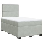 vidaXL Sommier à lattes de lit et matelas Gris clair 120x200cm Velours