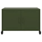 vidaXL Meuble TV vert olive 68x39x43 5 cm acier