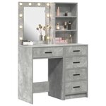 vidaXL Table de Toilette 2 Pièces Gris 50 x 41 x 135 cm Bois d'ingénierie