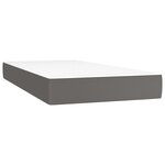 vidaXL Sommier à lattes de lit matelas LED Gris 90x200 cm Similicuir
