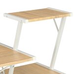 Bureau table poste de travail meuble d'ordinateur informatique étude avec étagère et chêne 116 x 50 x 93 cm blanc 02_0023477
