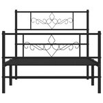 vidaXL Cadre de lit métal sans matelas avec pied de lit noir 80x200 cm