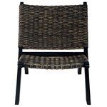 vidaXL Chaise de relaxation rotin kubu naturel et bois d'acajou massif