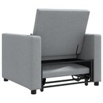 vidaXL Fauteuil convertible 3-en-1 en tissu gris clair