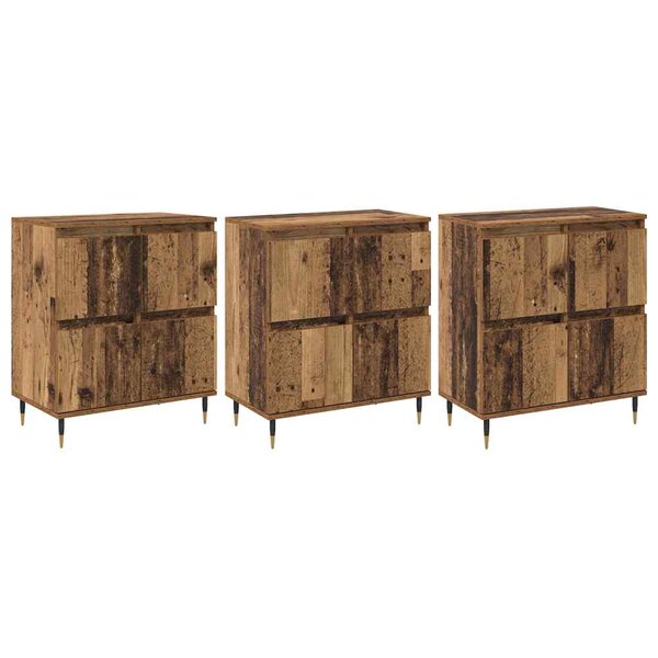 vidaXL Buffets 3 Pièces Bois ancien 180 x 35 x 70 cm Bois d'ingénierie