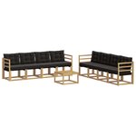 vidaXL Ensemble de canapés d'extérieur 9 pc Blanc et noir