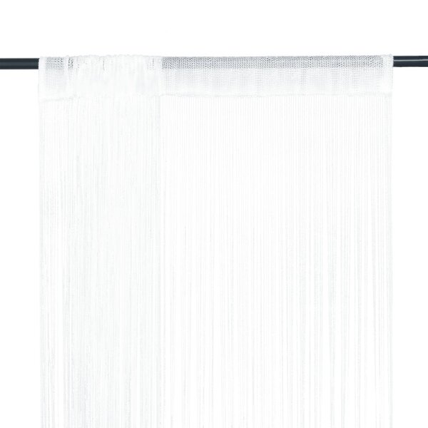 vidaXL Rideau en fils 2 Pièces 100 x 250 cm Blanc