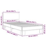 vidaXL Cadre de lit sans matelas sonoma gris 90x200 cm